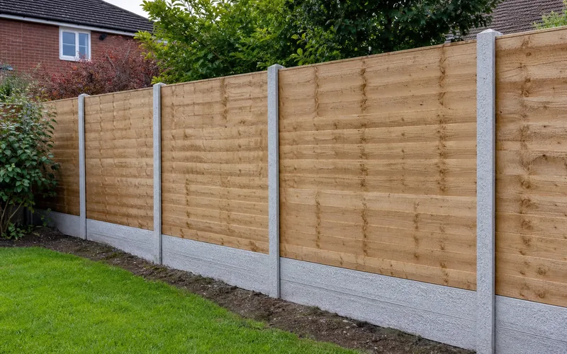 Concrete post and panel fencing in Chesterfield