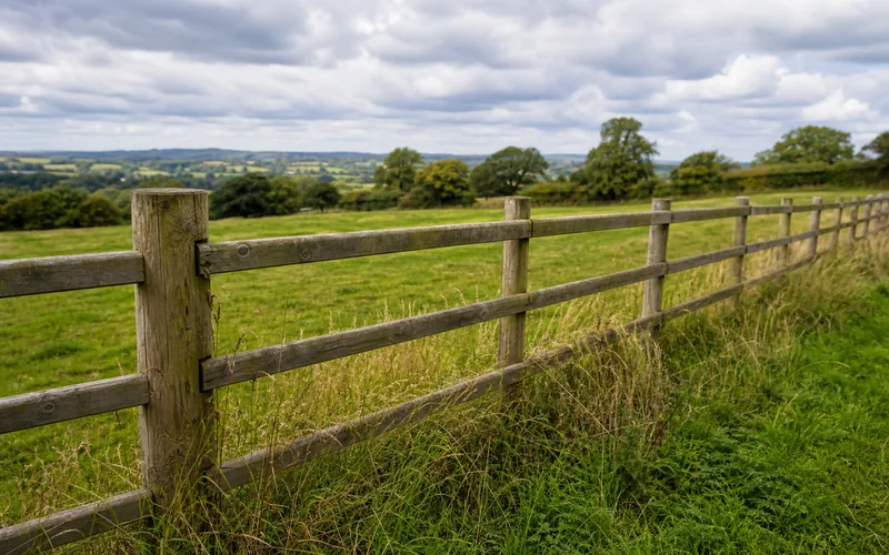Post and rail fencing on a rural property near Chesterfield